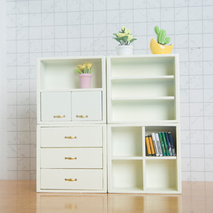 Nuevo modelo de bolsillo 1:12, combinación de juguete de madera DIY, vitrina, librería, Mini muebles, adornos, casa de muñecas, artesanías en miniatura - Product Image 2