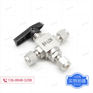 วาล์วบอลสามทาง By-Lok 316L ขนาด 1/4 นิ้ว แบบข้อต่ออัด สำหรับปิดแก๊ส - Product Image 4
