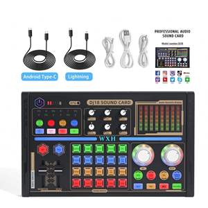Podcast Live Equipment-Kit de micrófono de placa de sonido de grabación de Canto de juego con soporte, mezclador de tarjeta de sonido de <span class=keywords><strong>audio</strong></span> con efectos - Product Image 6