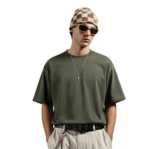 T-shirt unisexe en coton élastique 220g à col rond, nouvelle collection printemps-été 26, streetwear tendance, couleur unie, manches courtes - Product Image 1