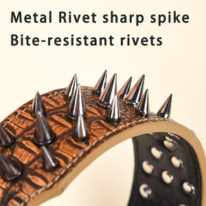 Fournitures pour animaux de compagnie PU cuir Punk Rivet à pointes collier de chien Anti-morsure colliers pour animaux de compagnie pour chiens de taille moyenne chiens bouledogues français - Product Image 6
