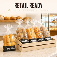 Sac à pain transparent en LDPE, sac d'emballage pour boulangerie, sac alimentaire plat, logo personnalisé, taille, épaisseur, OEM, ODM