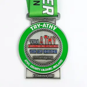 Fabrikant Groothandel Goedkope Aangepaste Ontwerp Uw Eigen Logo Leeg 3D Gold Metal Award Marathon Running Sport Medaille