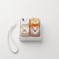 Porte-clés Clavier Mignon Chien, Jouet Anti-Stress Créatif, Testeur de Switch de Clavier Mécanique, Pendentif Kawaii pour Sac à Dos