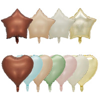 Nouveaux modèles de vente chaude 18 pouces pentagramme en forme de coeur mat feuille d'aluminium ballon ballon de décoration de fête