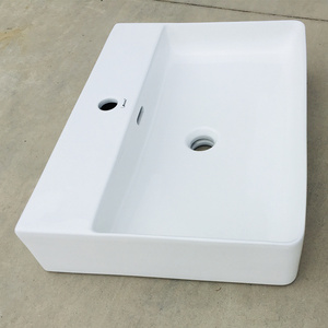 Lavabo Rettangolare di Lusso da Appoggio per Progetti Alberghieri, Mobiletto con Lavabo Integrato, Finitura Lucida - Product Image 3