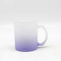 Mug en verre dépoli dégradé avec poignée, verre à boire peint par pulvérisation multicolore pour l'eau, la bière, logo personnalisé en sérigraphie