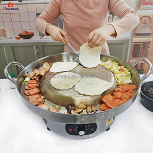 Comal de Acero Inoxidable de 54 cm, Cazo, Plancha, Olla para Cocinar, Parrilla Eléctrica Cóncava para Saltear, Sartén para <span class=keywords><strong>Tacos</strong></span> - Product Image 3