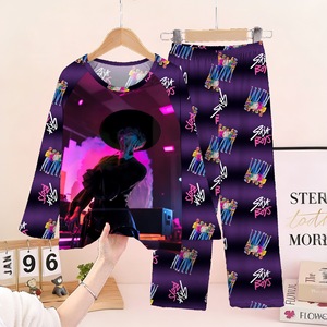 Conjunto de Pijama de <span class=keywords><strong>Anime</strong></span> 3D de Dibujos Animados, Camisón de Moda para Niñas y Niños, <span class=keywords><strong>Ropa</strong></span> de Dormir Diaria, Camiseta de Manga Larga y Pantalones, <span class=keywords><strong>Ropa</strong></span> Casual para el Hogar de Alta Calidad - Product Image 3