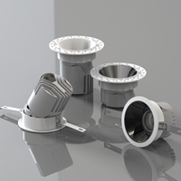 Plafonnier LED intelligent tricolore 7W 12W 20W 30W 50W, design cylindrique fin et rond, pour éclairage intérieur