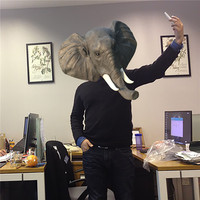 Éléphant en latex réaliste pour fête costumée, masque intégral pour carnaval, directement de l'usine Lelyi.