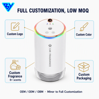 Nouveau diffuseur de parfum électrique personnalisé pour voiture, 50 ml, lumière RGB 7 couleurs, atomiseur sans eau, parfum personnalisé, portable, pour la maison, l'hôtel