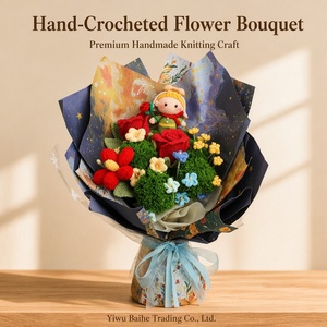 Bouquet Lavorato a Maglia del Piccolo Principe, Rose in Filato, Decorazione Floreale Romantica Fatta a Mano, Regalo di San Valentino <span class=keywords><strong>per</strong></span> <span class=keywords><strong>Lei</strong></span> dalla Cina - Product Image 5