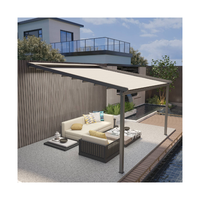 Auvent Extérieur Motorisé Rétractable Toit en Aluminium Couverture de Pergola Auvent Protection Solaire Électrique pour Patio Pavilion Nature Style