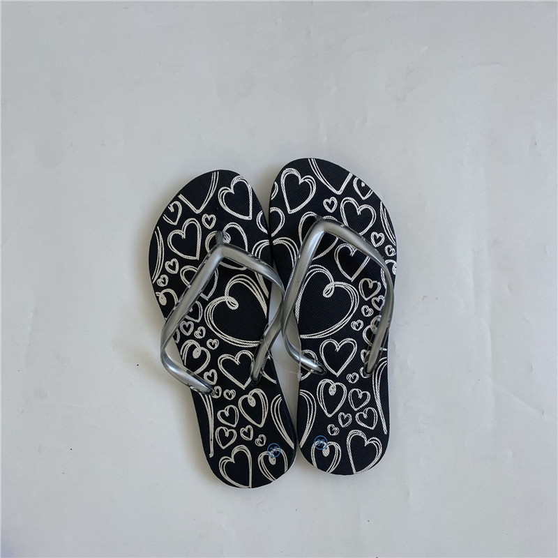 Women Summer Beach Slippers Flipflops Printing Rubber PE PVC Filp Flops Wholesale