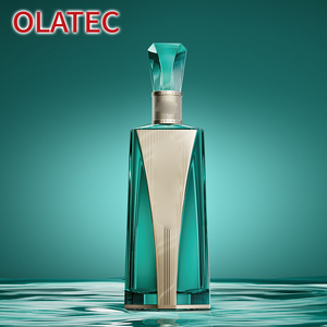Bouteille en verre personnalisée OLATEC multi-styles avec glaçure céramique, coloration dégradée et badges décoratifs pour spiritueux haut de gamme, cadeau de vin - Product Image 3