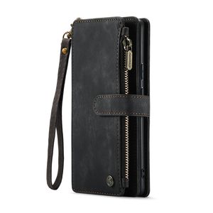 Pour Google Pixel 9 <span class=keywords><strong>Pro</strong></span> XL Zipper Design Wallet étui en cuir avec corde, housse de carte de crédit peau rétro pour iPhone <span class=keywords><strong>15</strong></span>/16/17 - Product Image 4