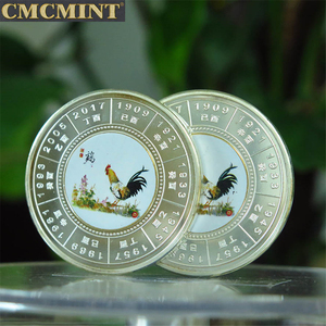 Grosir koin logam suvenir koin murah Tahun Ayam Jantan 1 Oz koin - Product Image 3