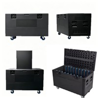 Valise de transport professionnelle pour location de scène, boîte à outils pour panneau d'affichage LED en promotion, valise en plastique à roulettes pour équipement d'éclairage de scène