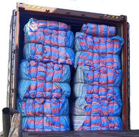 Sacs tissés en PP rayés rouge et bleu, 50 kg, 100 kg, robustes, en polypropylène, pour l'emballage de maïs, céréales, riz, farine et engrais - Vente en gros