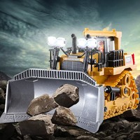 LINK BRAND 1:24 Bulldozer et pelle en alliage télécommandés sans fil Voitures RC Effet sonore et lumineux pour les enfants