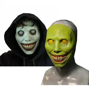 Halloween Terrible Horror Arrugas Látex Máscara de demonio sonriente 2017
