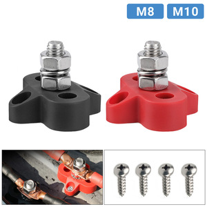 Screw Battery <b>Terminals</b> M8 M10 Red Black Nylon Brass For Cars Boats RVs Vehicles 12V 24V - Product Image 4