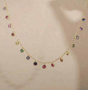 Collier personnalisé en or massif 9k 10k 14k 18k PT Or rose Jaune Blanc avec diamants de laboratoire/pierres précieuses – Fabrication d'usine - Product Image 3