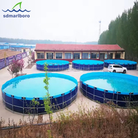 Bassin pliable en PVC durable de 4000 litres pour l'élevage, grand réservoir à poissons pliable pour la vente