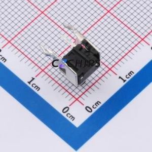 TS6685ZJ 022 Tactile Switch Bent Lead Through Hole-4P,7.3x6.1mm Single Pole Single Throw Round Button 2.5N Right Angle Insert - Product Image 2