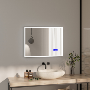 Mới được công nghệ bluetooths loa hình chữ nhật <span class=keywords><strong>acrylic</strong></span> khuếch tán led chiếu sáng thông minh gương phòng tắm với backlit ánh sáng - Product Image 1