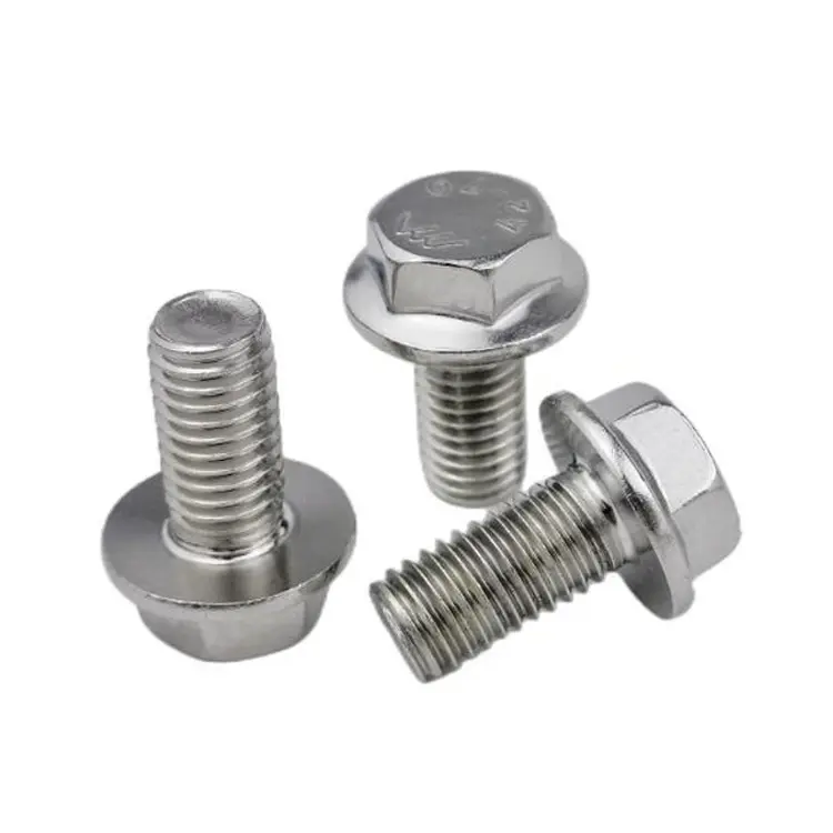 A2-70 304 thép không gỉ mặt bích bu lông và NUT M4 M5 M6 M8 M10 M12 lục giác mặt bích mạ kẽm Bolt