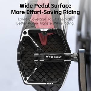 WEST BIKING Pédale de vélo confortable en alliage d'aluminium pour vélo de <span class=keywords><strong>route</strong></span> et VTT, accessoires de pédale de vélo élargis - Product Image 5