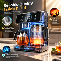 Machine à thé multifonctionnelle à chargement par le bas, distributeur d'eau chaude/froide, commande vocale et tactile, haut de gamme pour la maison et l'hôtellerie
