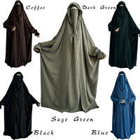 Jilbab Papillon Nida Cape Une Pièce avec Boutons et Attache au Doigt, Modèle Saoudien Modeste pour Femmes Musulmanes, Jilbab de Prière Islamique en Gros