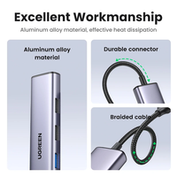 UGREEN CM478 Revodok 105, Adaptador Multipuerto USB C 5 en 1, 4K HD-MI Tipo C 3.1 a HD-MI 4K PD 100W para Macbook y iPad