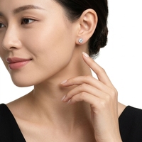 Boucles d'oreilles clous classiques pour femme en argent sterling 925 avec moissanite solitaire taille brillant rond à 4 griffes, couleur D, pureté VVS1, pour usage quotidien