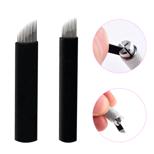 Cuchillas de Microblading de Acero Inoxidable de 0.18mm, Agujas Desechables para Tatuaje de Cejas, para Uso Profesional en Estudio y con Pluma Manual PMU - Product Image 1