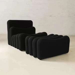 Wabi-sabi Style Black Piano-key Single <strong>Sofa</strong> Mid-century Designer Piece for <strong>Small</strong> Living Rooms <strong>Bedrooms</strong> Hotels Casual Lazy <strong>Sofa</strong> - Product Image 2