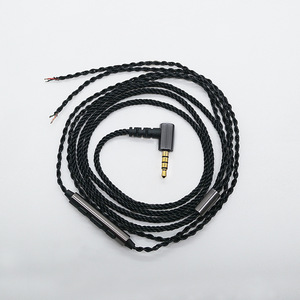 Câble audio 8 brins en cuivre torsadé plaqué or avec commande à 3 boutons pour écouteurs et téléphones mobiles - Product Image 2