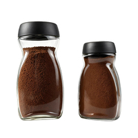 Frasco de Vidrio Transparente para Café de 50g 100g 200g al por Mayor, Tapa de Plástico Negra, Envase Clásico Vacío para Café Instantáneo, para Galletas y Azúcar