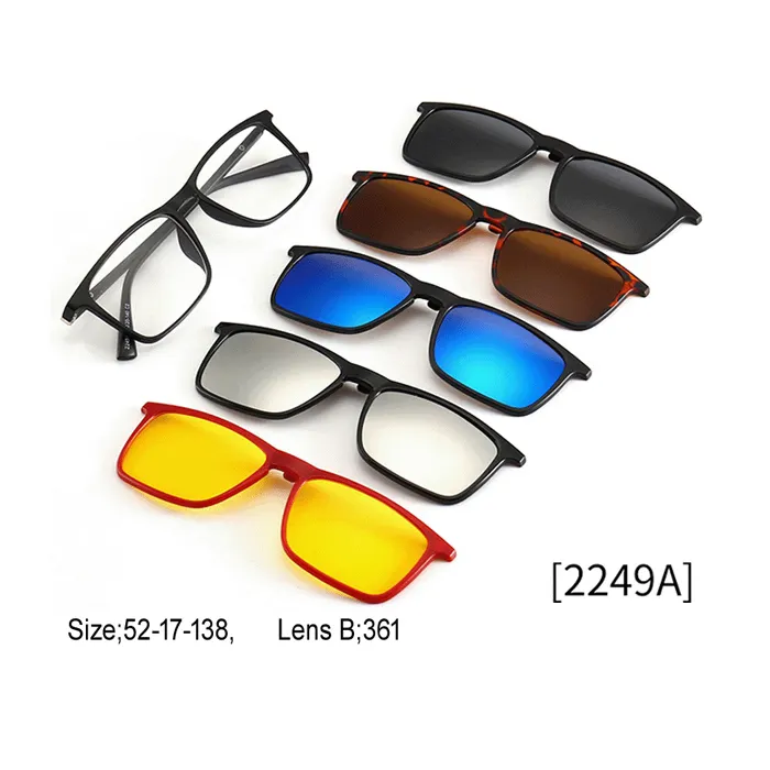 Polarize gözlük klip gözlük çerçeveleri en iyi satmak renkli 2 In 1 adet moda klips gözlük