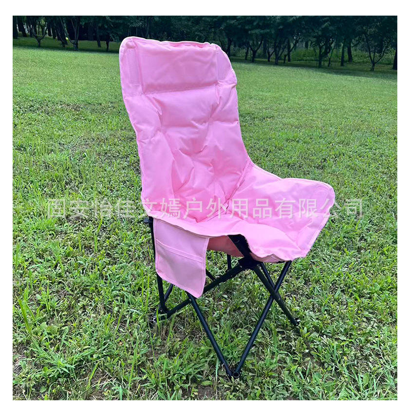 พนักพิงสูงผ้าฝ้ายสีชมพู