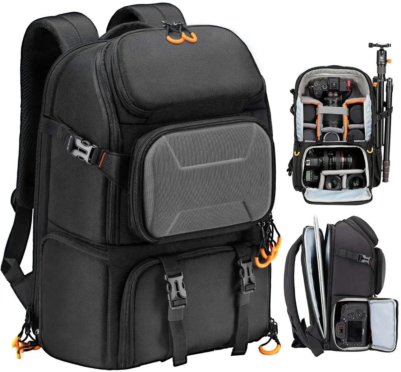 Camera Backpack Waterproof Camera Bag with 15'' Laptop Compartment Professional Photography Backpack Large Capacity 500 15L