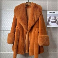 Manteau en cuir épais tendance à col en V, taille cintrée, de haute qualité, pour l'automne et l'hiver 2026