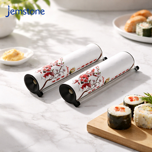 Custom Creative Sushi <b>Push</b> <b>Pop</b> up Cardboard Cylinder with Sauce Tube Food Grade Sushi Roll <b>Pop</b> up Paper Package Sushi Round Box - Product Image 1