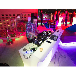 LED <strong>Bar</strong> <strong>Table</strong> for Home <strong>Bar</strong> and Hotel Use Modern Contemporary Design White PE Material 16 Color Modes Commercial Furniture - Product Image 5
