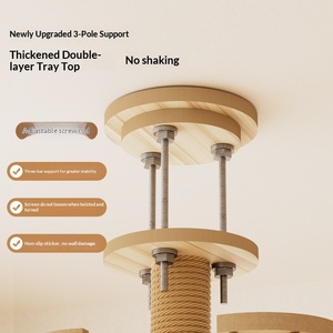 Floor to Ceiling Cat Tree House Wooden Cat Tree Tall Climbing <b>Frame</b> Scratching Post <b>Large</b> Cat Tree - Product Image 5