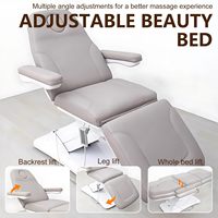 Fauteuil d'examen médical électrique 4 moteurs pour spa, podologie, dermatologie, esthétique, soins du visage, lit de beauté pour cils