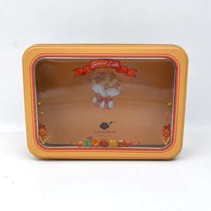 Square Food Grade Tin <b>Box</b> With Clear Window Custom Printed <b>Empty</b> Square Tinplate Container For Cookie Candy Snack <b>Gift</b> Packaging - Product Image 4